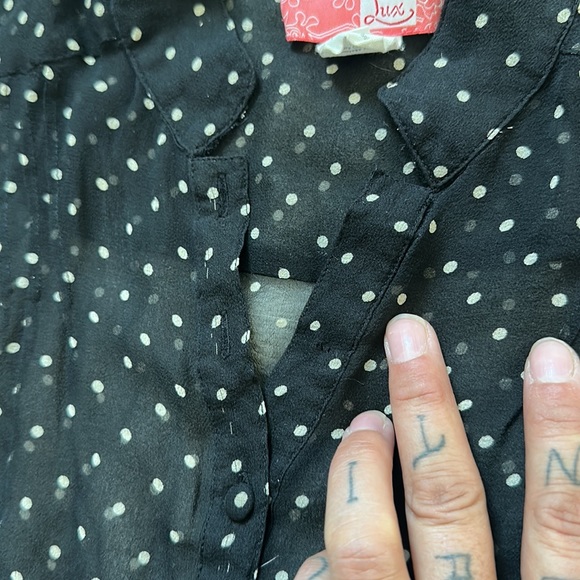 Sheer retro polka dot blouse - Picture 7 of 9